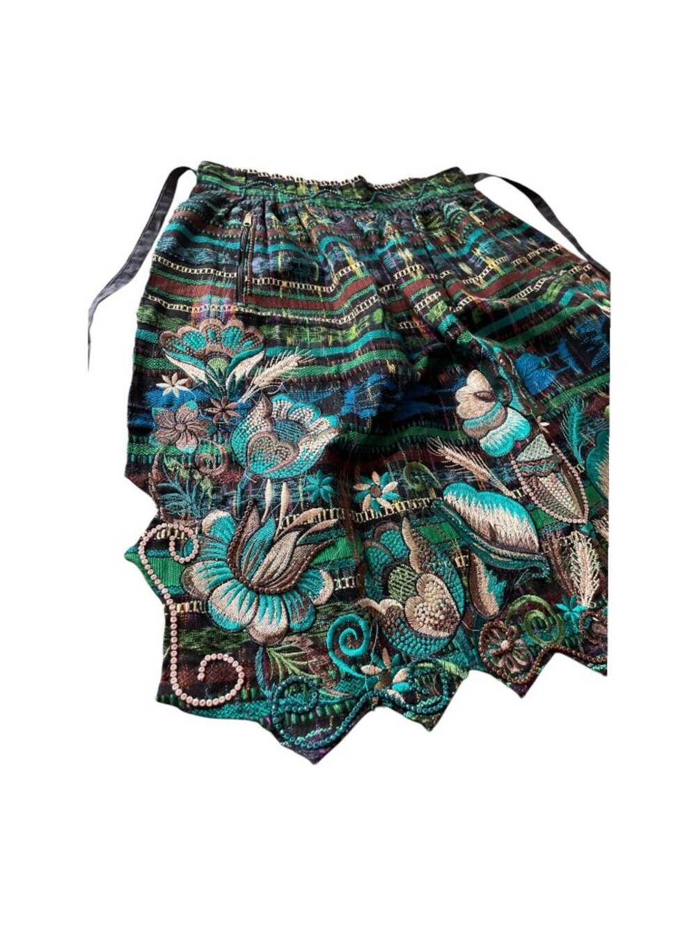Vintage Guatemalan Hand Woven Half Apron Delantal Intricate Butterfly Floral Emb - Picture 8 of 15